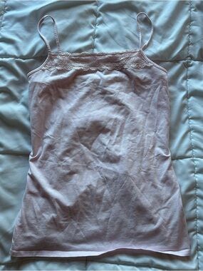 Light Pink Lace-Trim Cami Tank Top